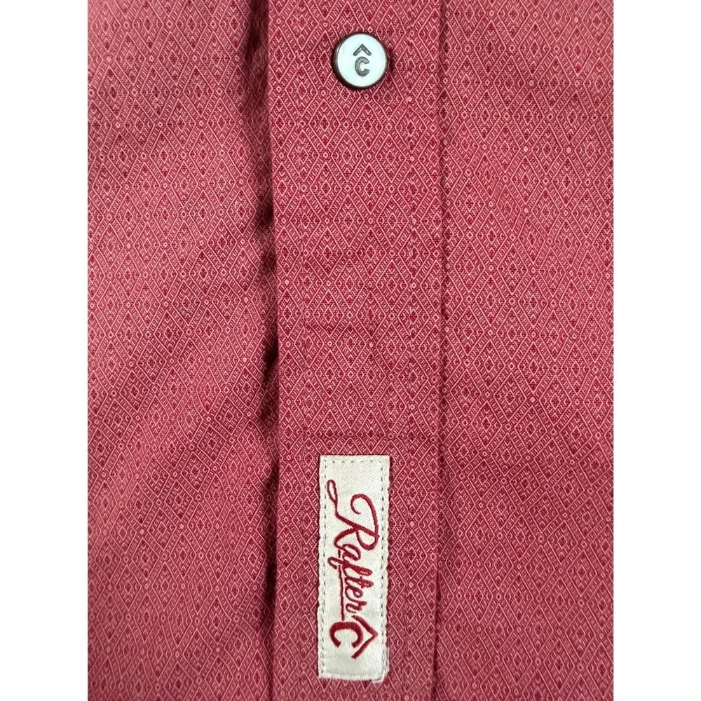 Rafter C Cowboy Collection ProFlex45 Western Pearl Snap‎ Cotton Red Mens XXL